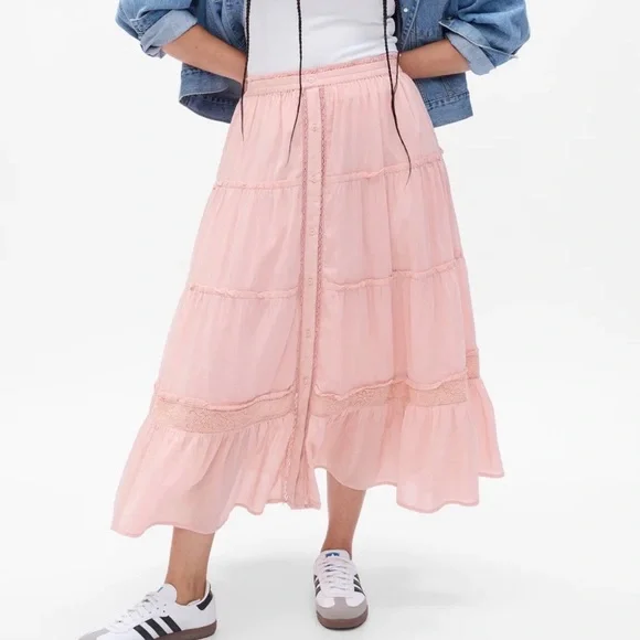 LoceShackFancy X Gap Tiered Maxi Skirt - Picture 3 of 4